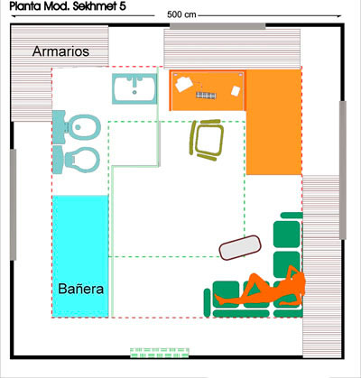 Plano bungalow piramidal